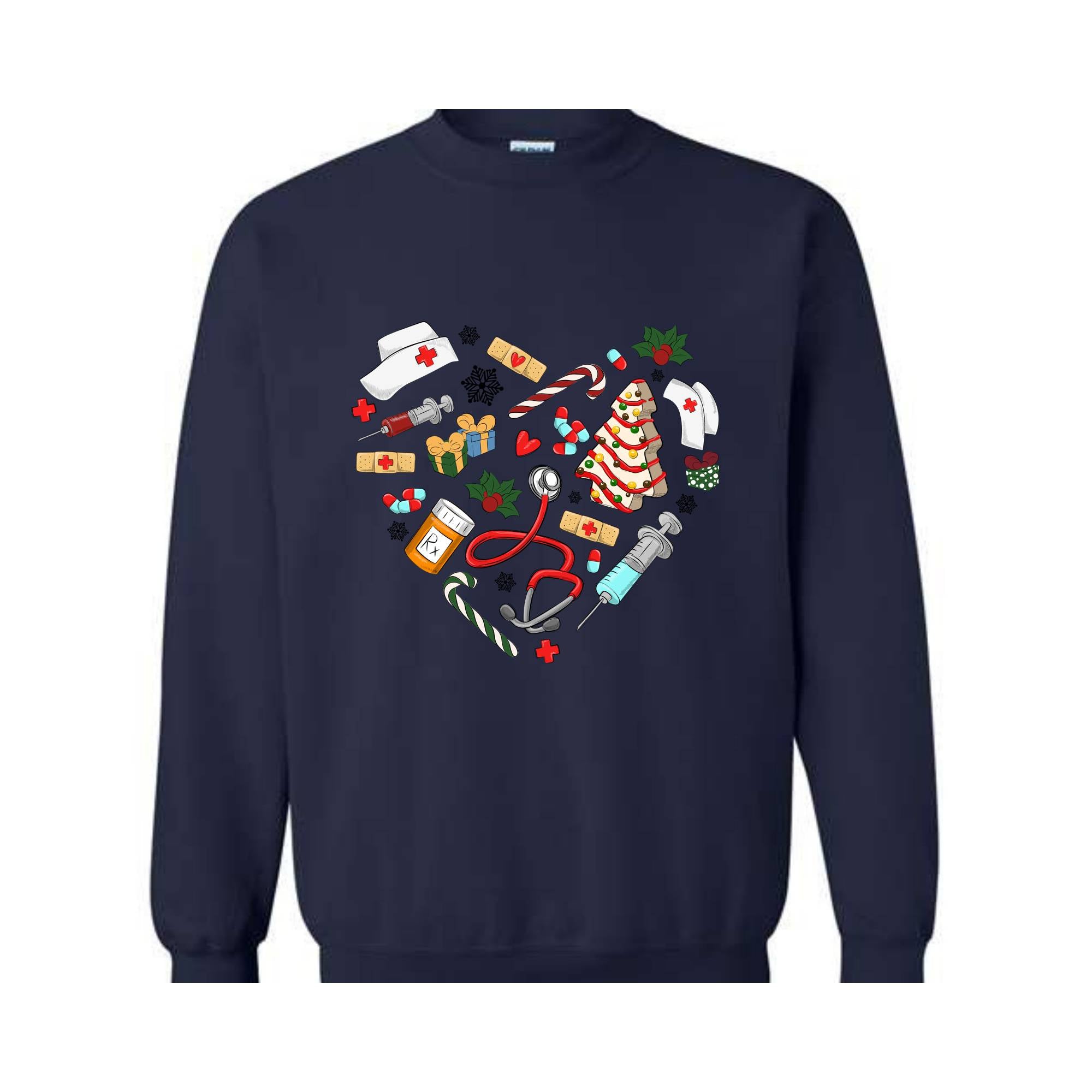 Heart Medical Nurse Christmas Sweatshirt, Holiday Nurse Sweatshirt, Christmas Nursing, Santa Nurse Sweater, Nurse Crewneck