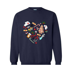 Heart Medical Nurse Christmas Sweatshirt, Holiday Nurse Sweatshirt, Christmas Nursing, Santa Nurse Sweater, Nurse Crewneck