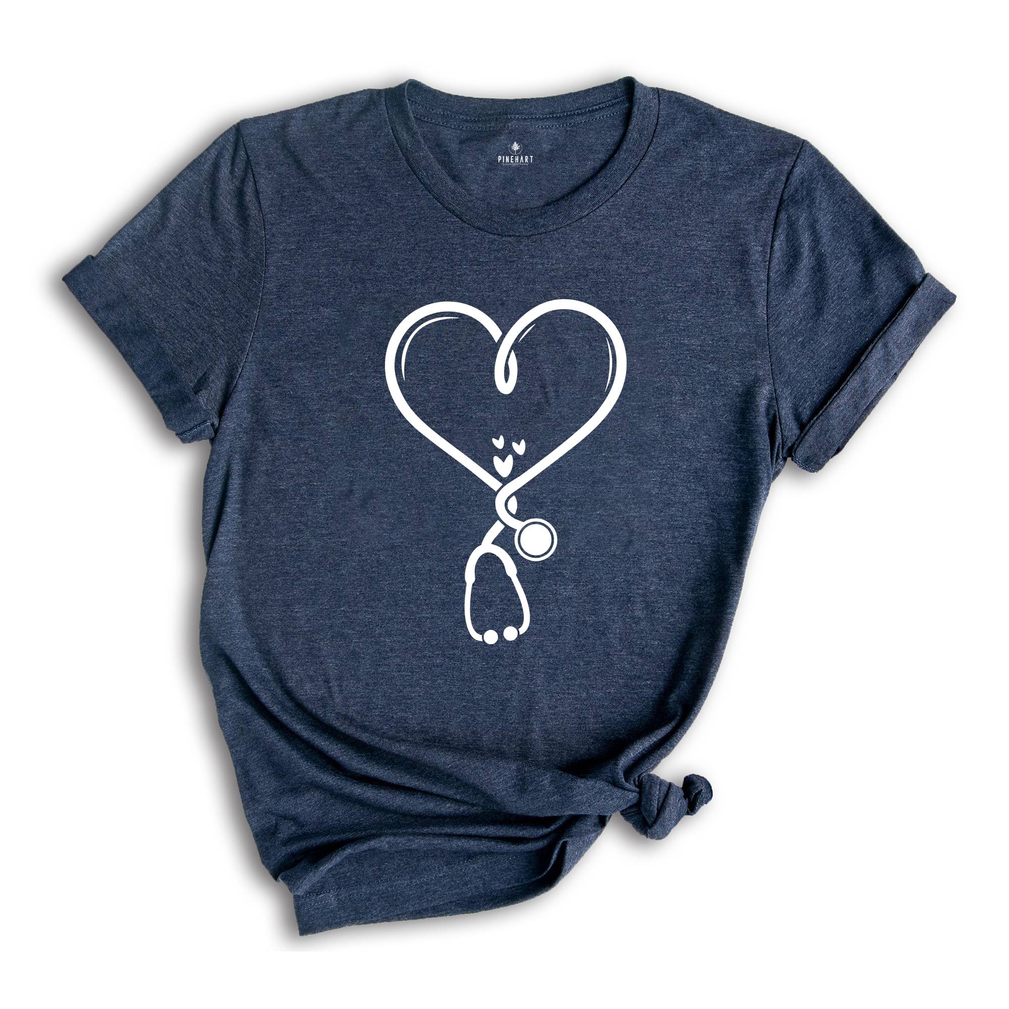 Heart Stethoscope Shirt, Valentine Nurse Tee, Valentine Doctor T-Shirt, Heart Stethoscope, Valentine Day Nurse Gift