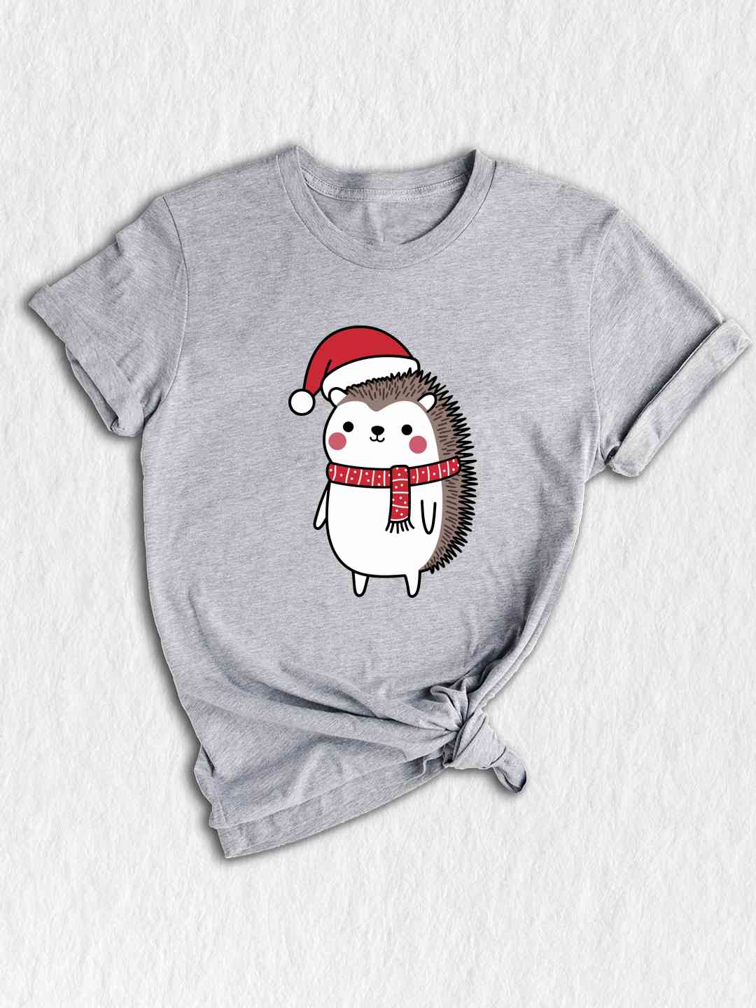 Hedgehog Santa Shirt, Hat Cute Christmas Shirt, Christmas Party Shirt, Christmas Holiday Tee, Cute Winter Shirt, Christmas Vibes Shirt