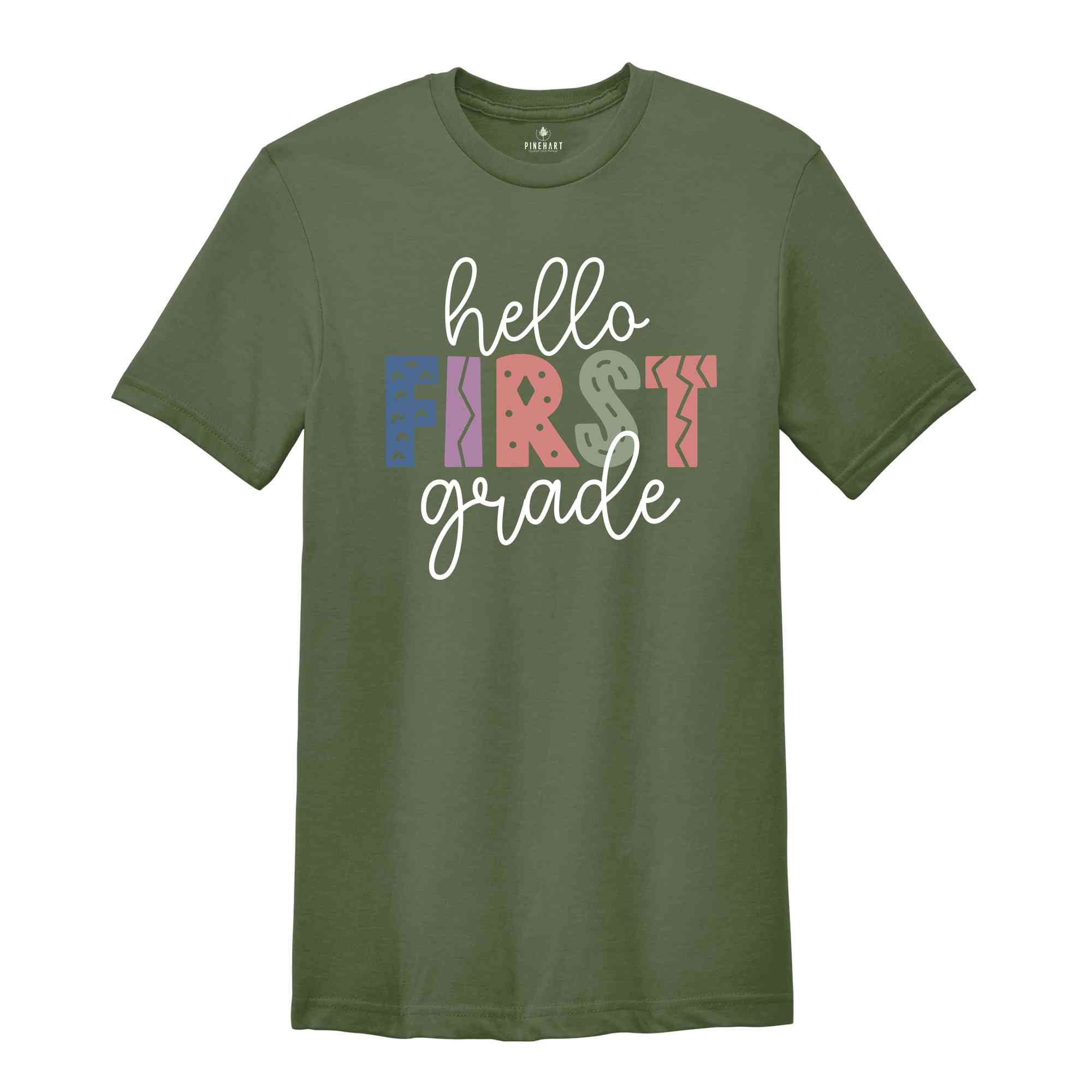 Hello First Grade Shirt, Back To School Shirt, First Day Of School Shirt, Hello School Shirt, Grade Shirt, Teacher Shirt, School Shirt