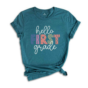 Hello First Grade Shirt, Back To School Shirt, First Day Of School Shirt, Hello School Shirt, Grade Shirt, Teacher Shirt, School Shirt