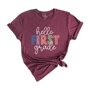 Hello First Grade Shirt, Back To School Shirt, First Day Of School Shirt, Hello School Shirt, Grade Shirt, Teacher Shirt, School Shirt