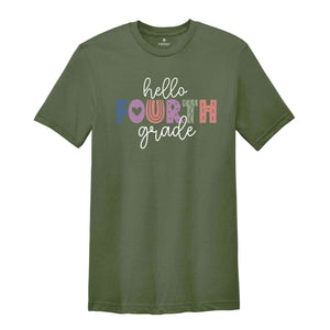 Hello Fourth Grade Shirt, Back To School Shirt, First Day Of School Shirt, Hello School Shirt, Grade Shirt, Teacher Shirt, School Shirt