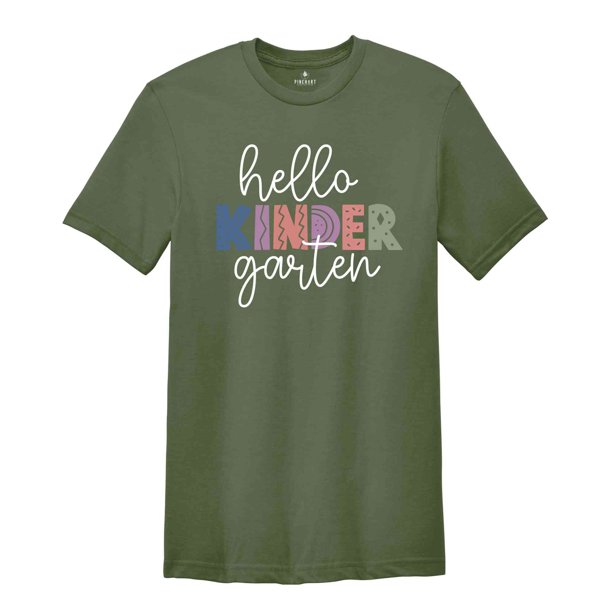 Hello Kinder Garten Shirt, Back To School Shirt, First Day Of School Shirt, Hello School Shirt, Grade Shirt, Teacher Shirt, School Shirt