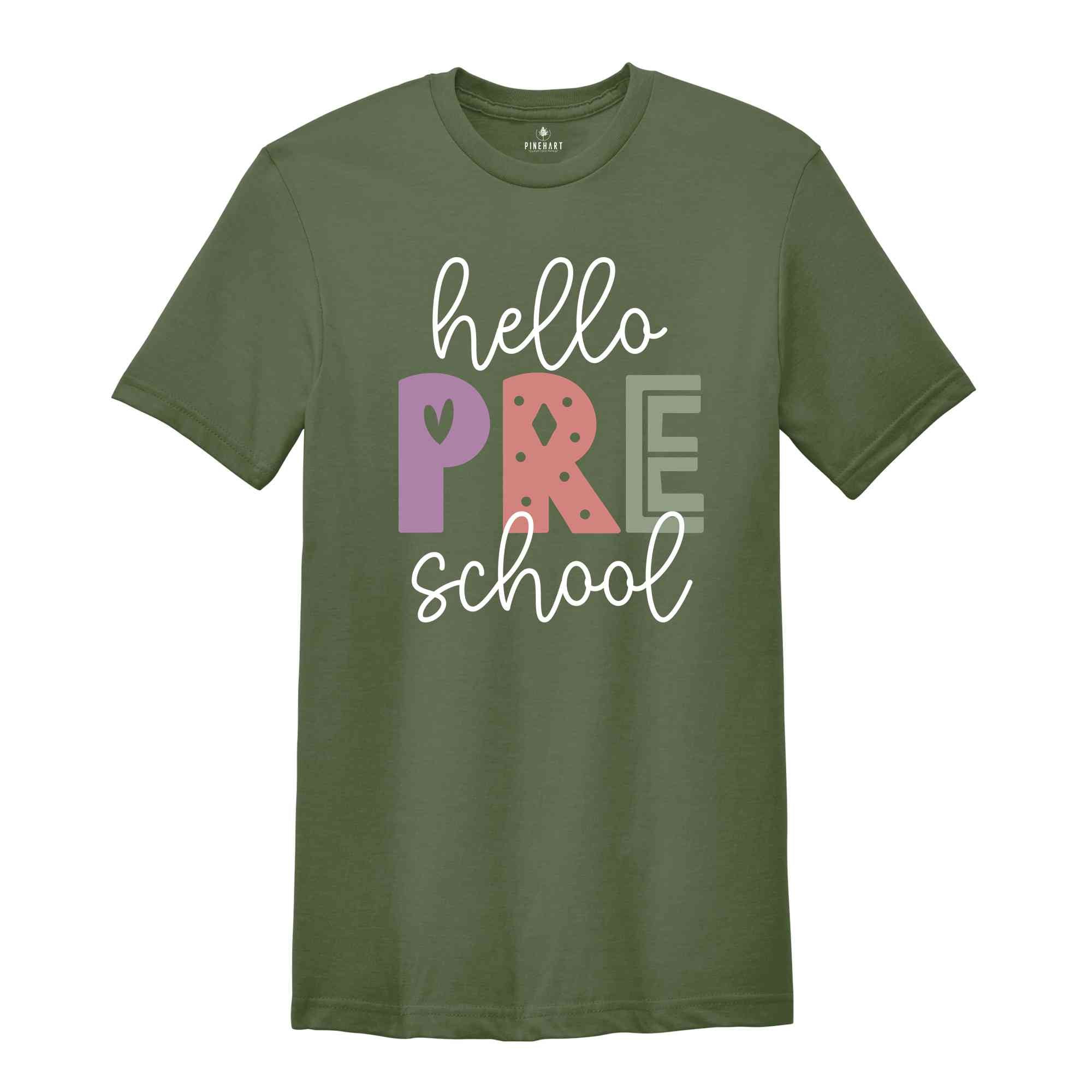 Hello Pre School Shirt, Back To School Shirt, First Day Of School Shirt, Hello School Shirt, Grade Shirt, Teacher Shirt, School Shirt