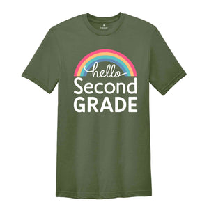 Hello Second Grade Shirt, Back To School Shirt, Second Grade Rainbow Shirt, 2nd Grade Shirt, Second Grade Teacher Shirt, New Teacher Shirt