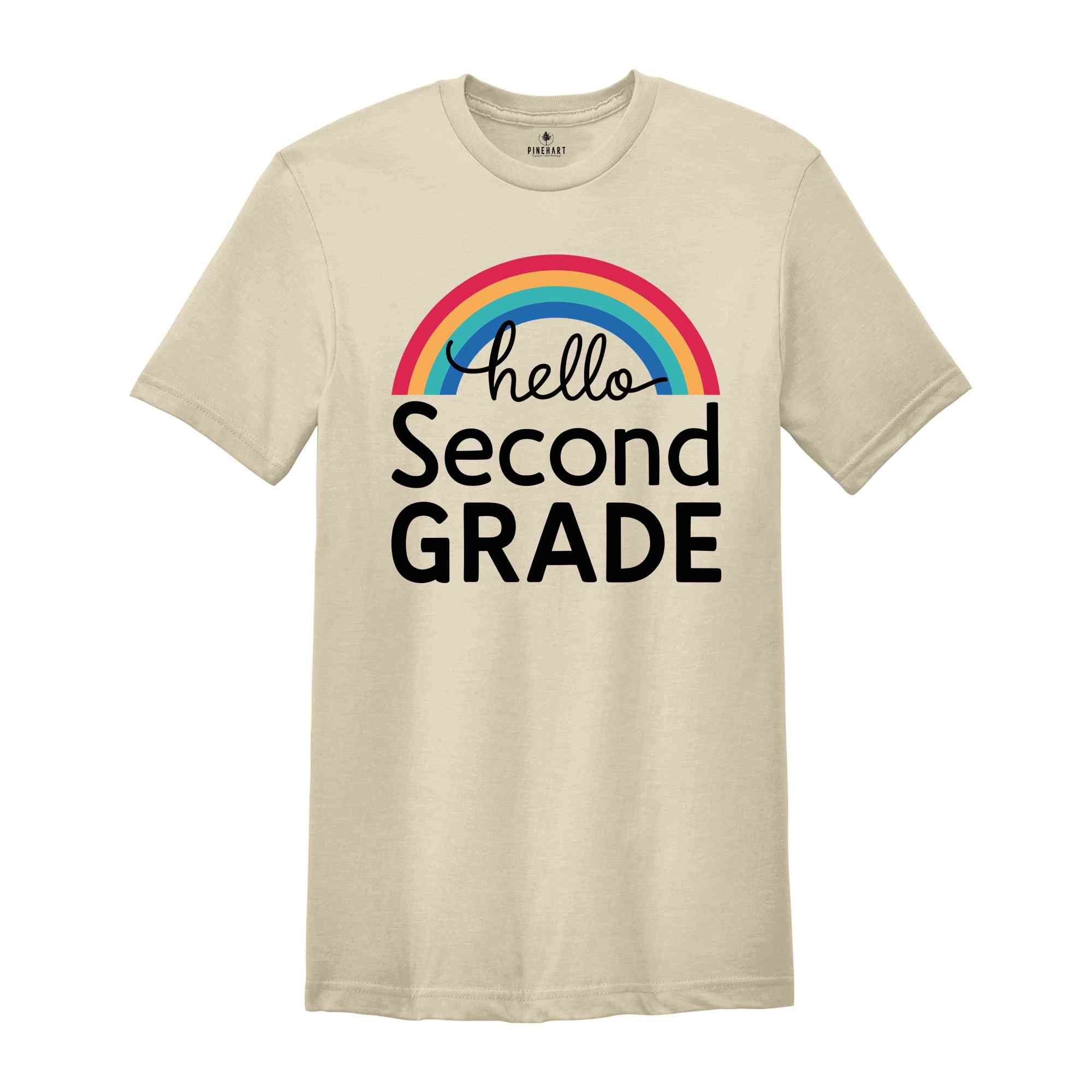 Hello Second Grade Shirt, Back To School Shirt, Second Grade Rainbow Shirt, 2nd Grade Shirt, Second Grade Teacher Shirt, New Teacher Shirt