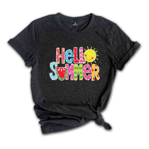 Hello Summer T-Shirt, Summer Break Shirt, Vibrant Summer Shirts, Beach Shirt, Summer Vacation Gifts, Summer Trip Matching Shirts