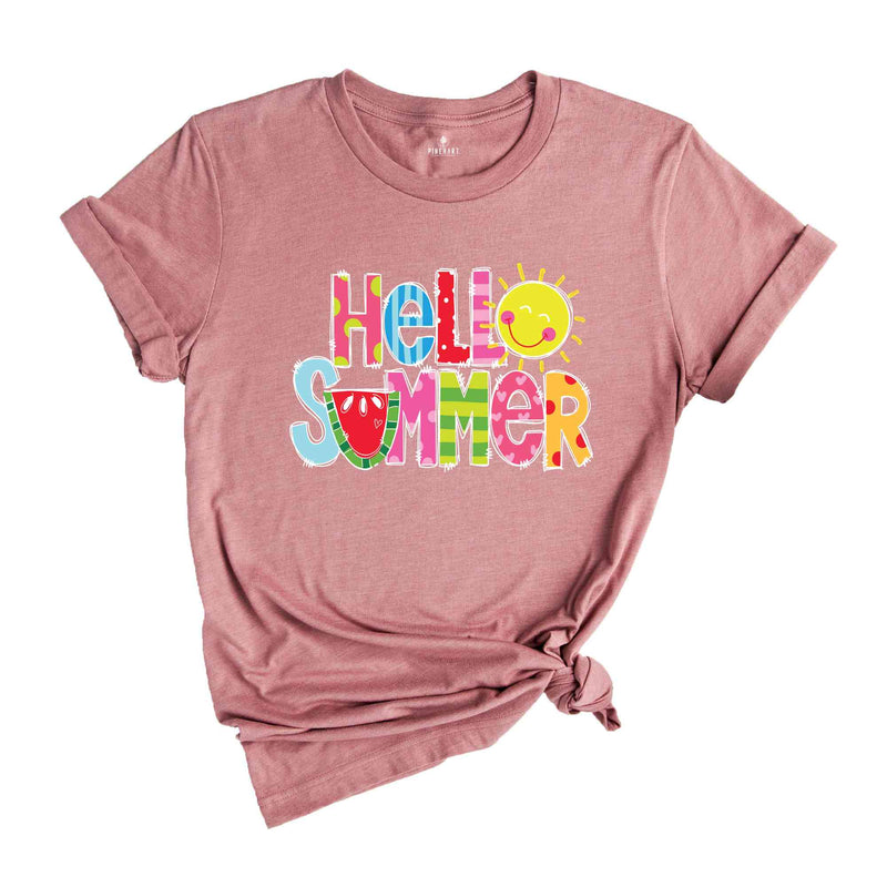 Hello Summer T-Shirt, Summer Break Shirt, Vibrant Summer Shirts, Beach Shirt, Summer Vacation Gifts, Summer Trip Matching Shirts