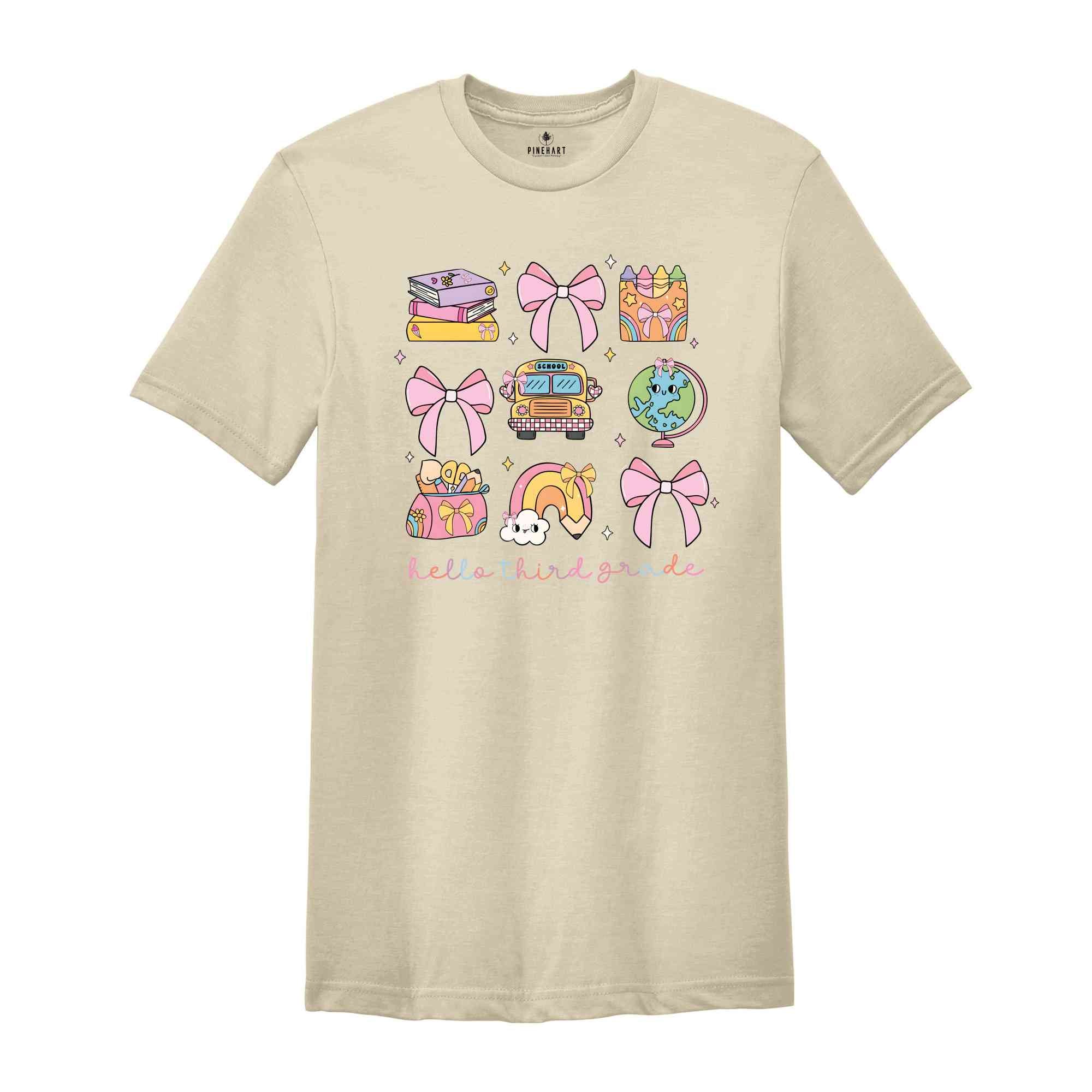 Hello Third Grade Shirt, Cute Doodle Shirt, Back To School Shirt, Cute Back To School Shirt, First Day Of School Shirt, 3rd Grade Shirt