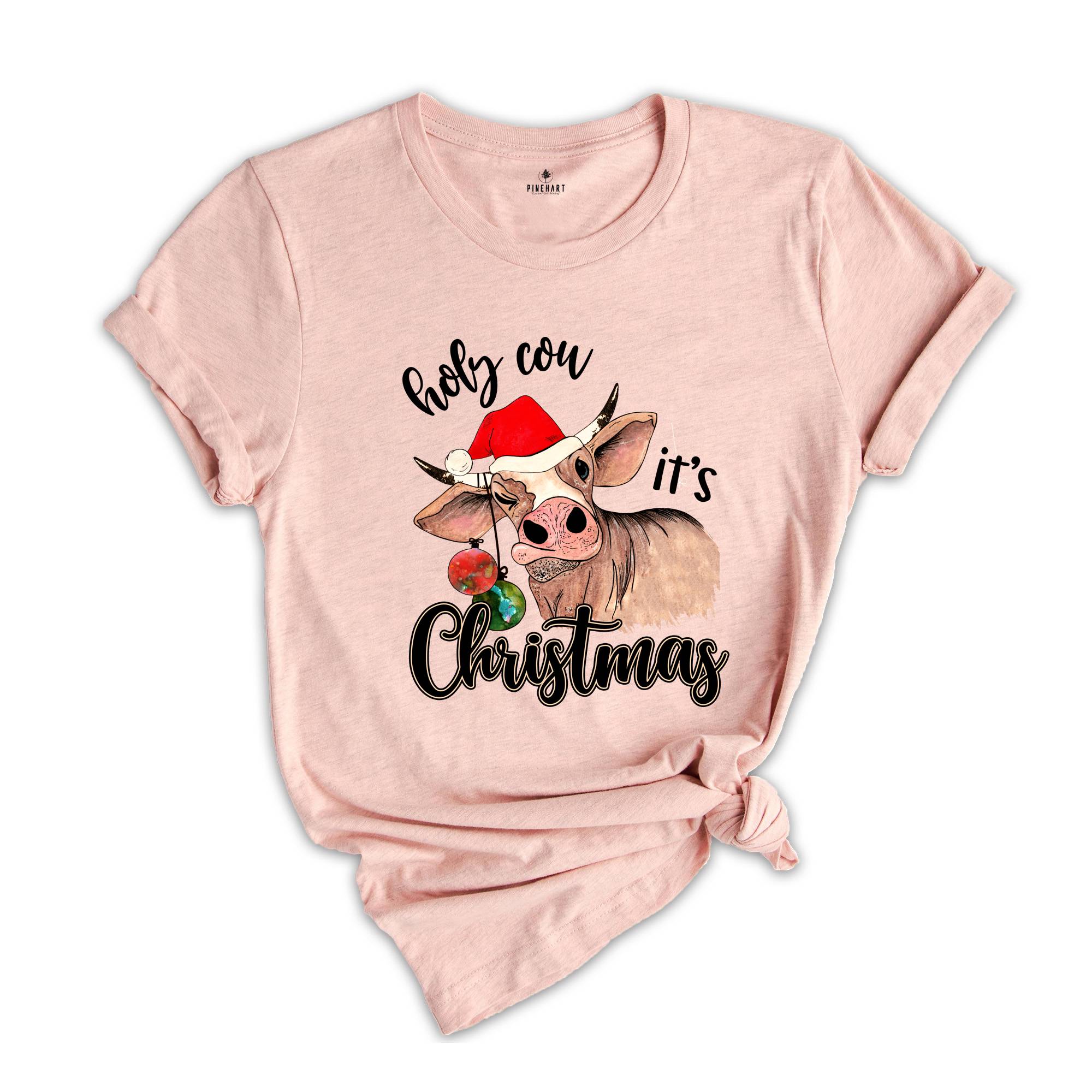 Holy Cow It's Christmas Shirt, Christmas Farmer Shirt, Cowgirl Shirt, Christmas Gift, Family Christmas Shirt, Christmas Pajamas