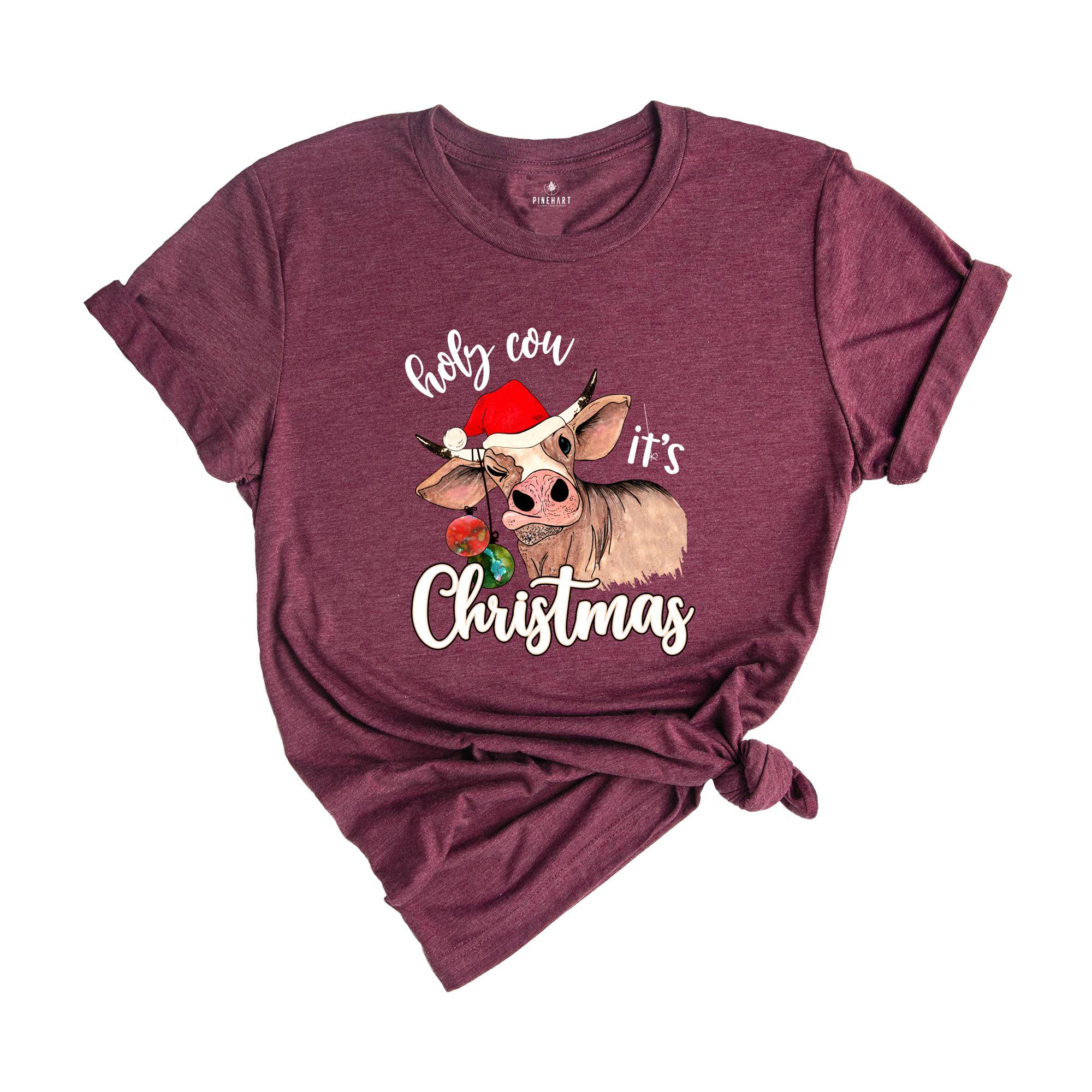 Holy Cow It's Christmas Shirt, Christmas Farmer Shirt, Cowgirl Shirt, Christmas Gift, Family Christmas Shirt, Christmas Pajamas