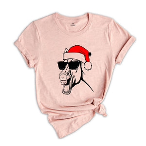 Horse Christmas Shirt, Farmer Christmas Costume, Horse T-Shirt, Animal Lover Shirt, Horse Lover Gift, Christmas Party Shirt