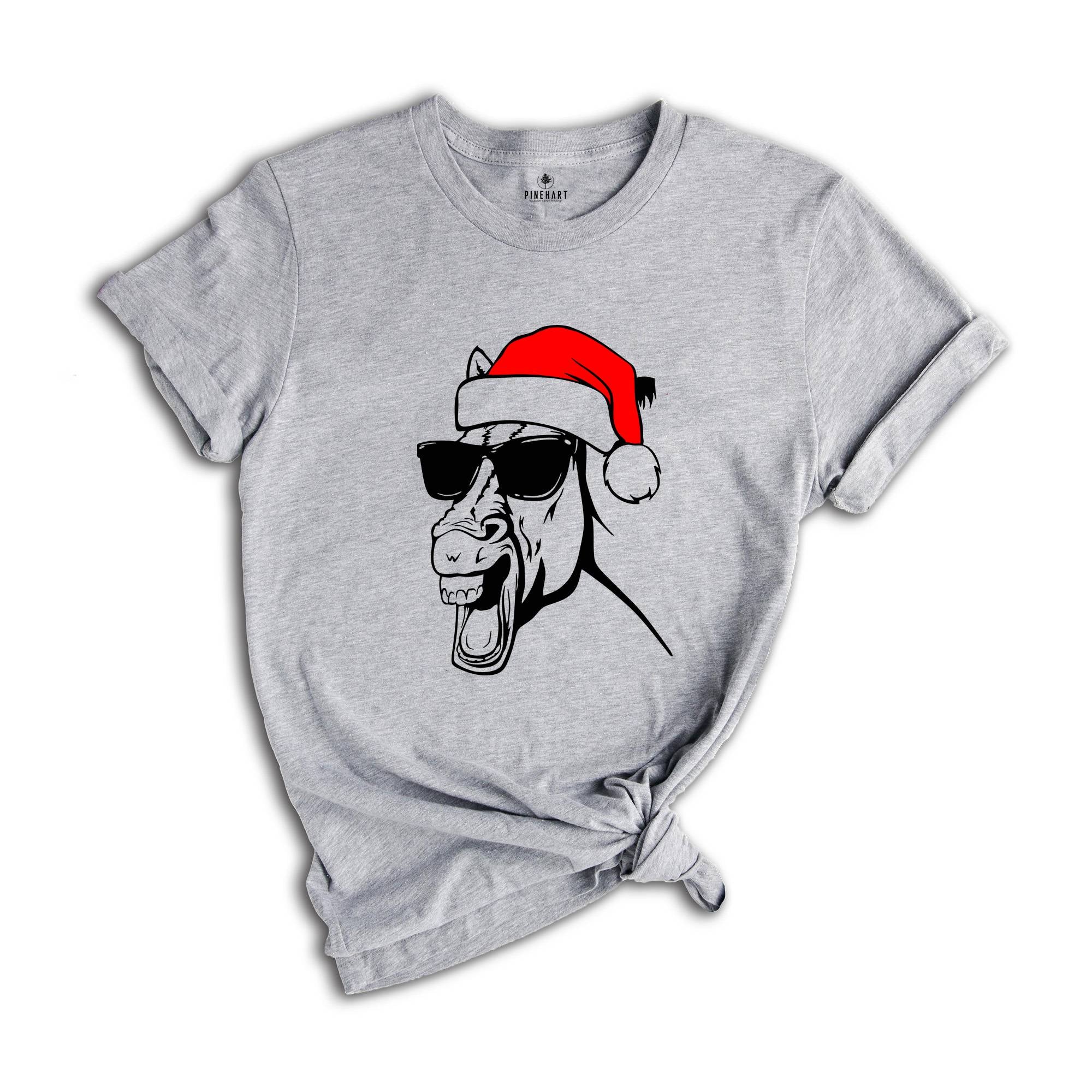 Horse Christmas Shirt, Farmer Christmas Costume, Horse T-Shirt, Animal Lover Shirt, Horse Lover Gift, Christmas Party Shirt