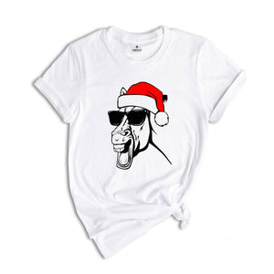 Horse Christmas Shirt, Farmer Christmas Costume, Horse T-Shirt, Animal Lover Shirt, Horse Lover Gift, Christmas Party Shirt