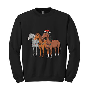 Horse Christmas Sweatshirt, Western Christmas Horse Shirt, Horse Lover Gift