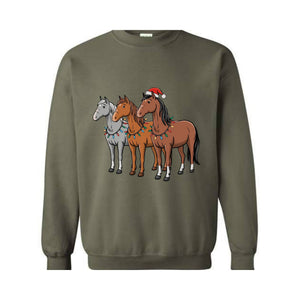 Horse Christmas Sweatshirt, Western Christmas Horse Shirt, Horse Lover Gift