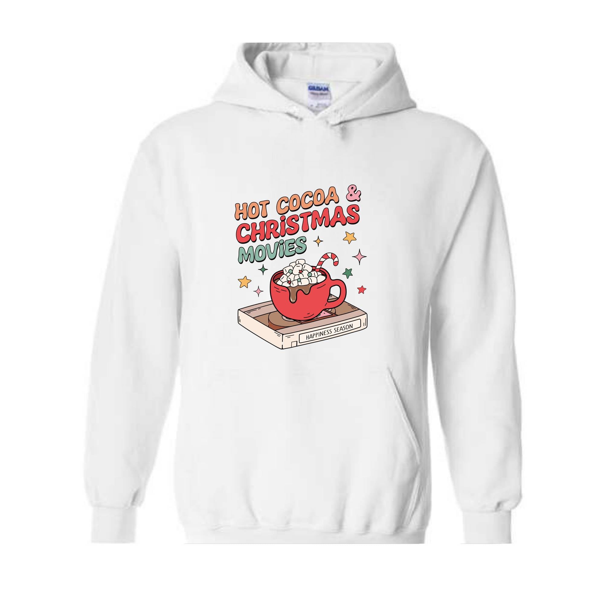 Hot Cocoa & Christmas Movies Hoodie, Christmas Hoodie, Retro Christmas Hoodie, Christmas Couple Hoodie