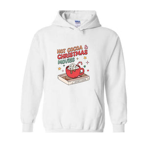 Hot Cocoa & Christmas Movies Hoodie, Christmas Hoodie, Retro Christmas Hoodie, Christmas Couple Hoodie