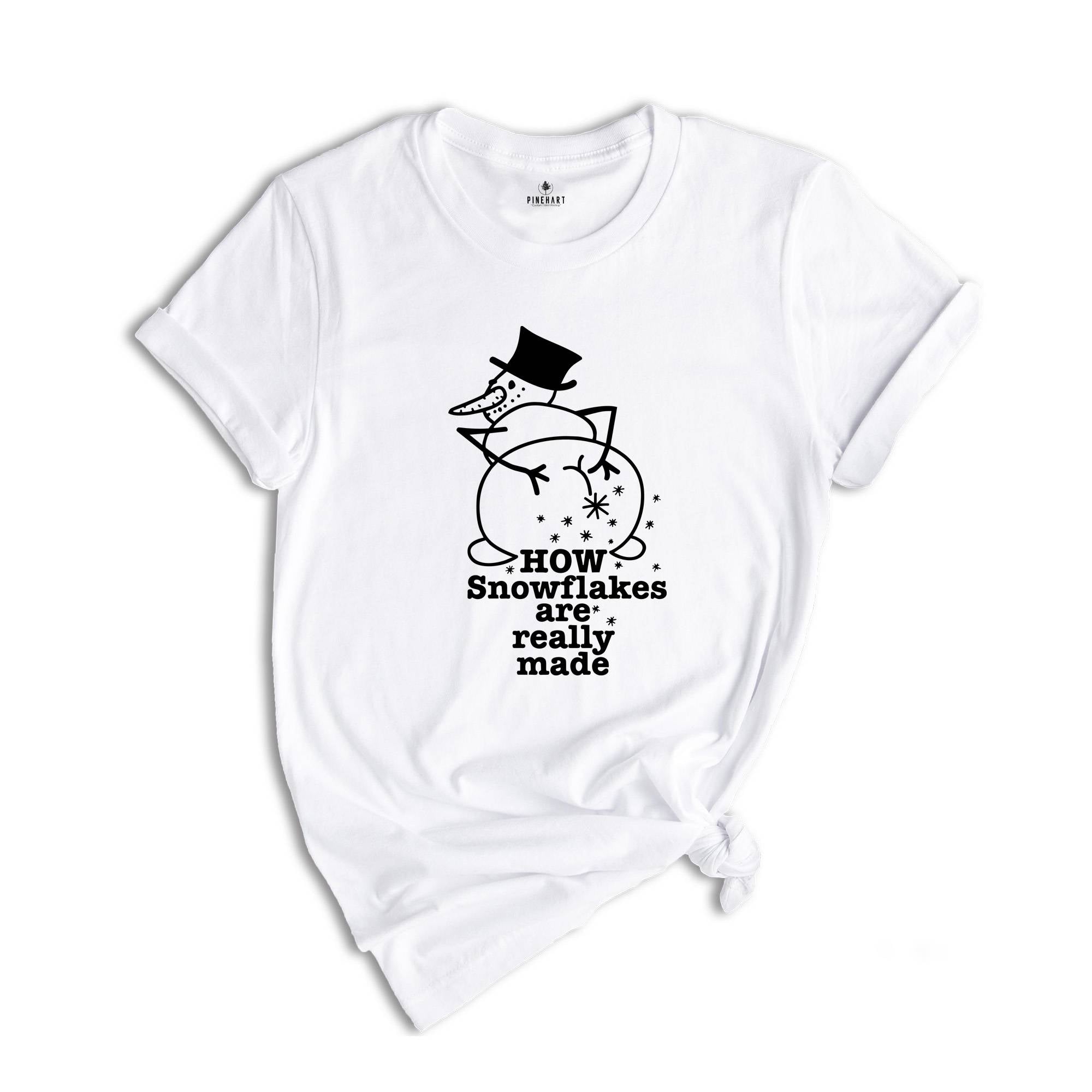 How Snowflakes are Really Made T-Shirt, Sarcastic Winter Shirt, Humorous Christmas Tee, Funny Xmas Gift, Funny Snowman Shirt