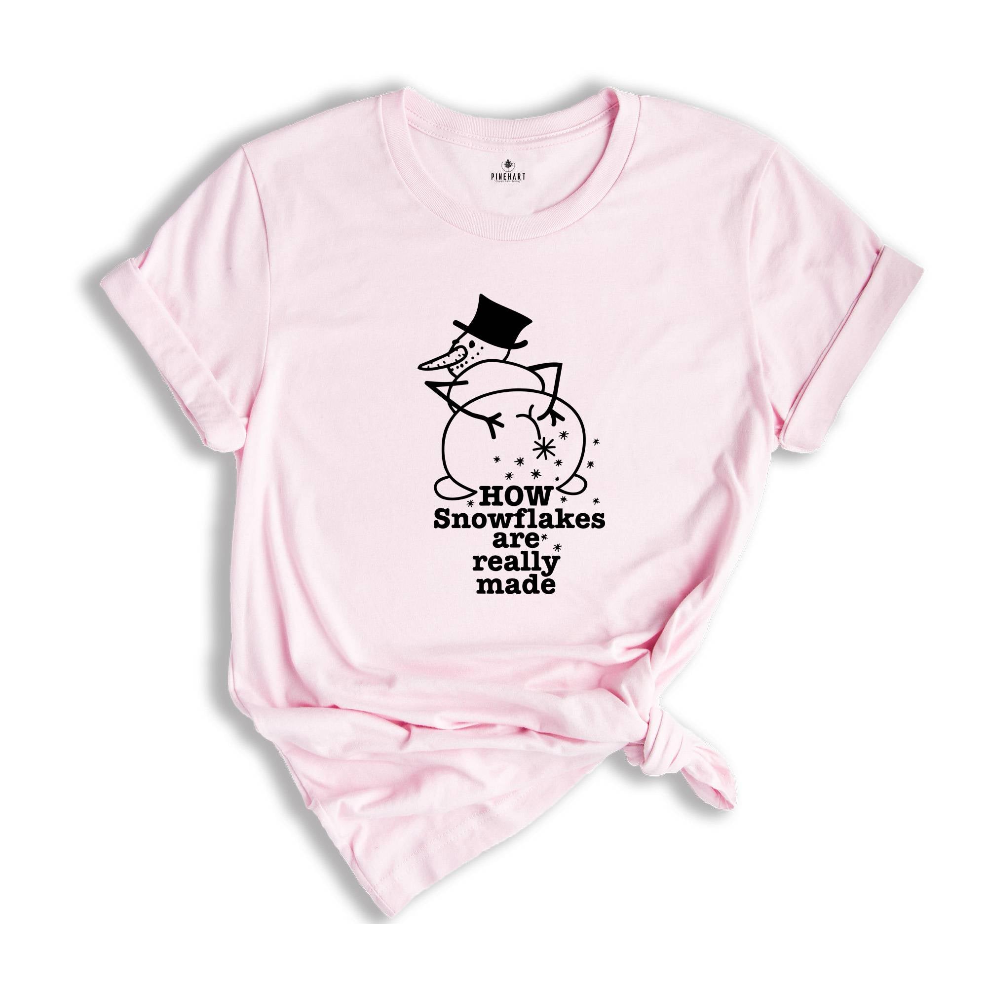 How Snowflakes are Really Made T-Shirt, Sarcastic Winter Shirt, Humorous Christmas Tee, Funny Xmas Gift, Funny Snowman Shirt