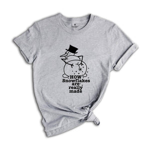 How Snowflakes are Really Made T-Shirt, Sarcastic Winter Shirt, Humorous Christmas Tee, Funny Xmas Gift, Funny Snowman Shirt