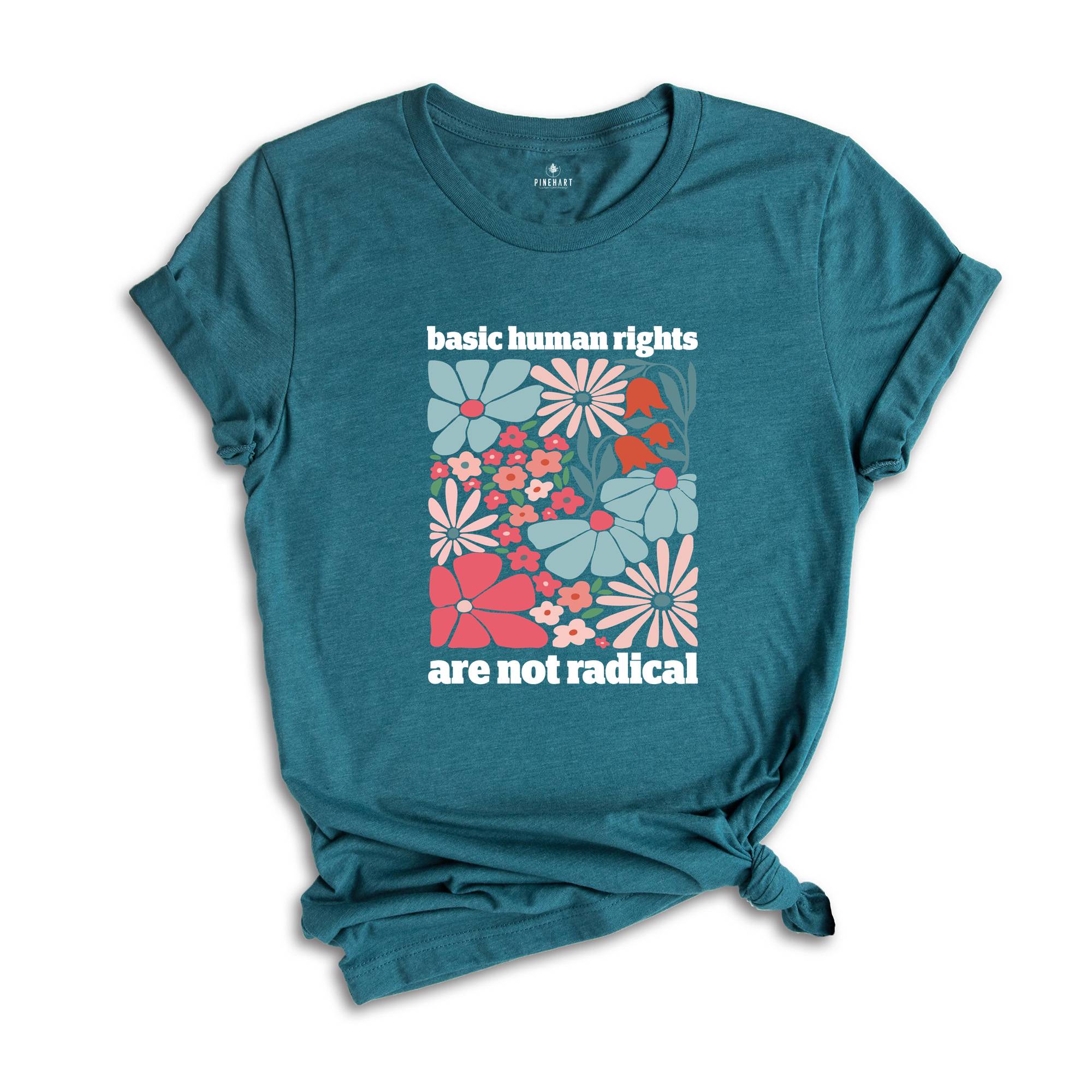 Human Rights Shirt, Political T-Shirt for Democrat, Equality Womens Right T-Shirt, Feminism Gifts, Floral Equality Shirt, Feminist Gift