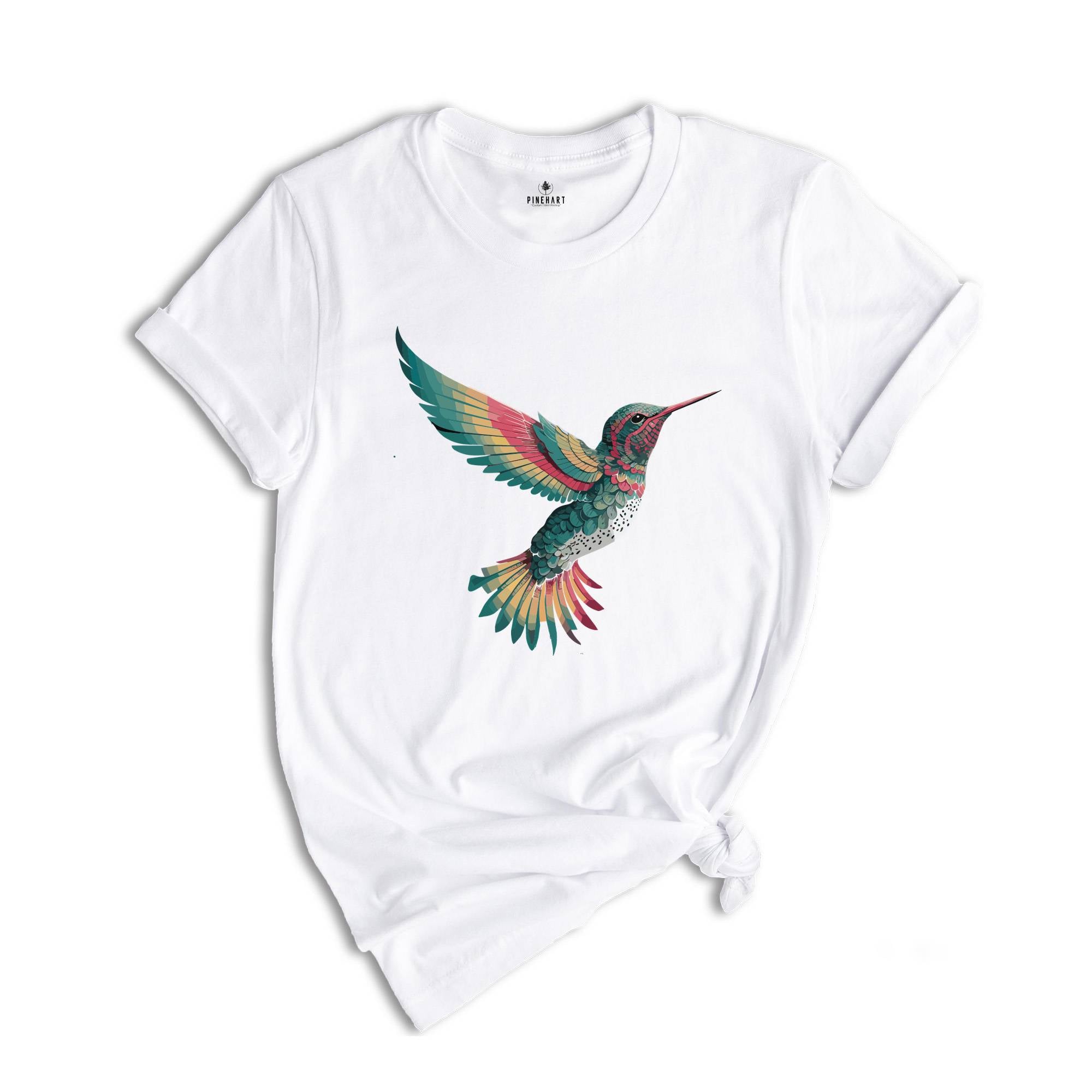 Hummingbird Shirt, Floral Hummingbird Shirt, Animal Lover Tee, Bird Lover T-Shirt, Spring Birds, Mandala Hummingbird Shirt