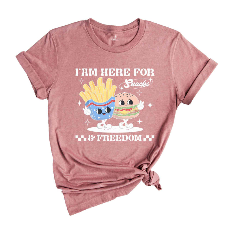 I Am Here For Snacks & Freedom Shirt, Independence Day Shirt, Memorial Day Shirt, Republican Shirt, 1776 America, Retro America Shirt