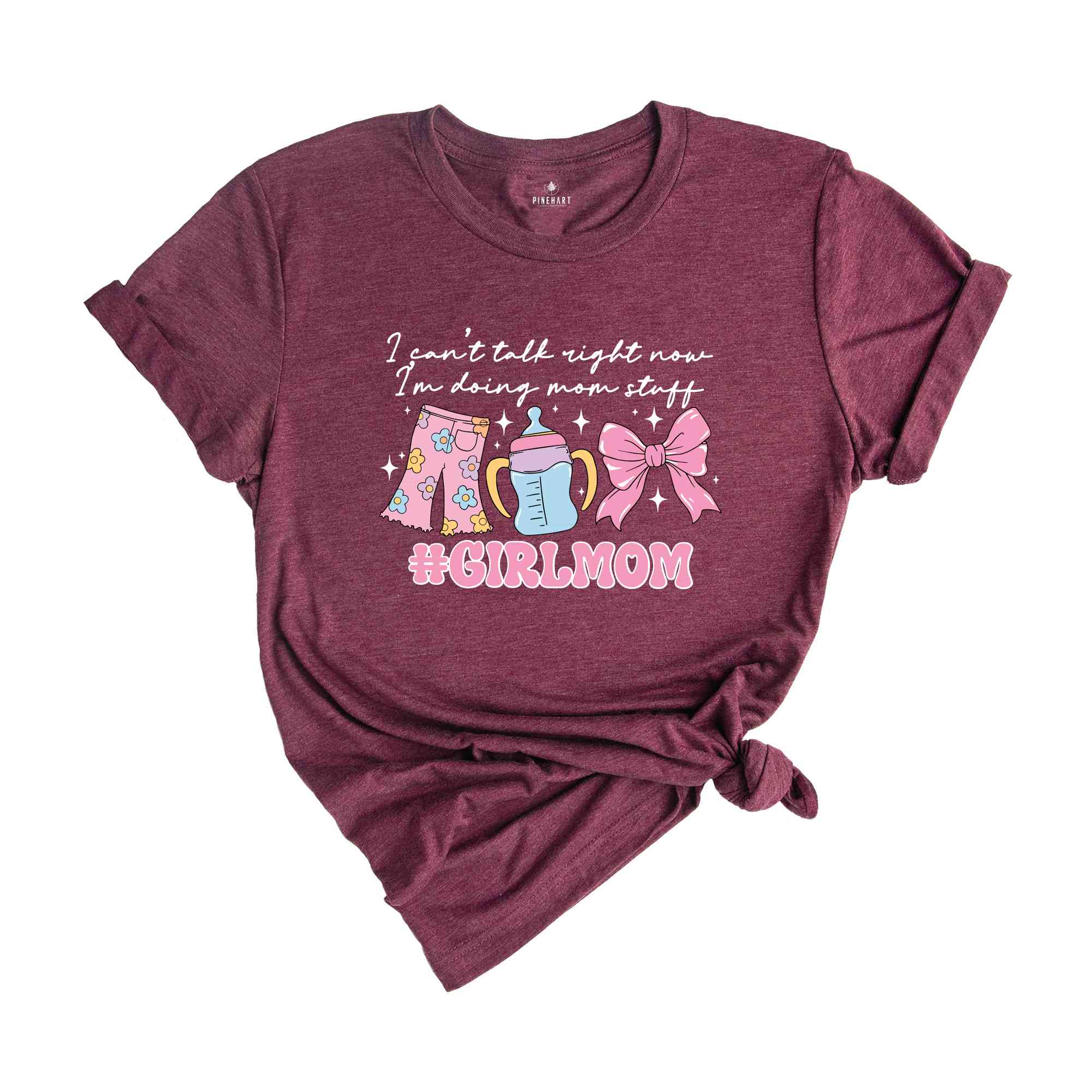 I Can't Talk Right Now I'm Doing Mom Stuff Shirt, Girl Mom T-Shirt, Mom of Girls Tee, Mama Shirt, Mom Life Shirt
