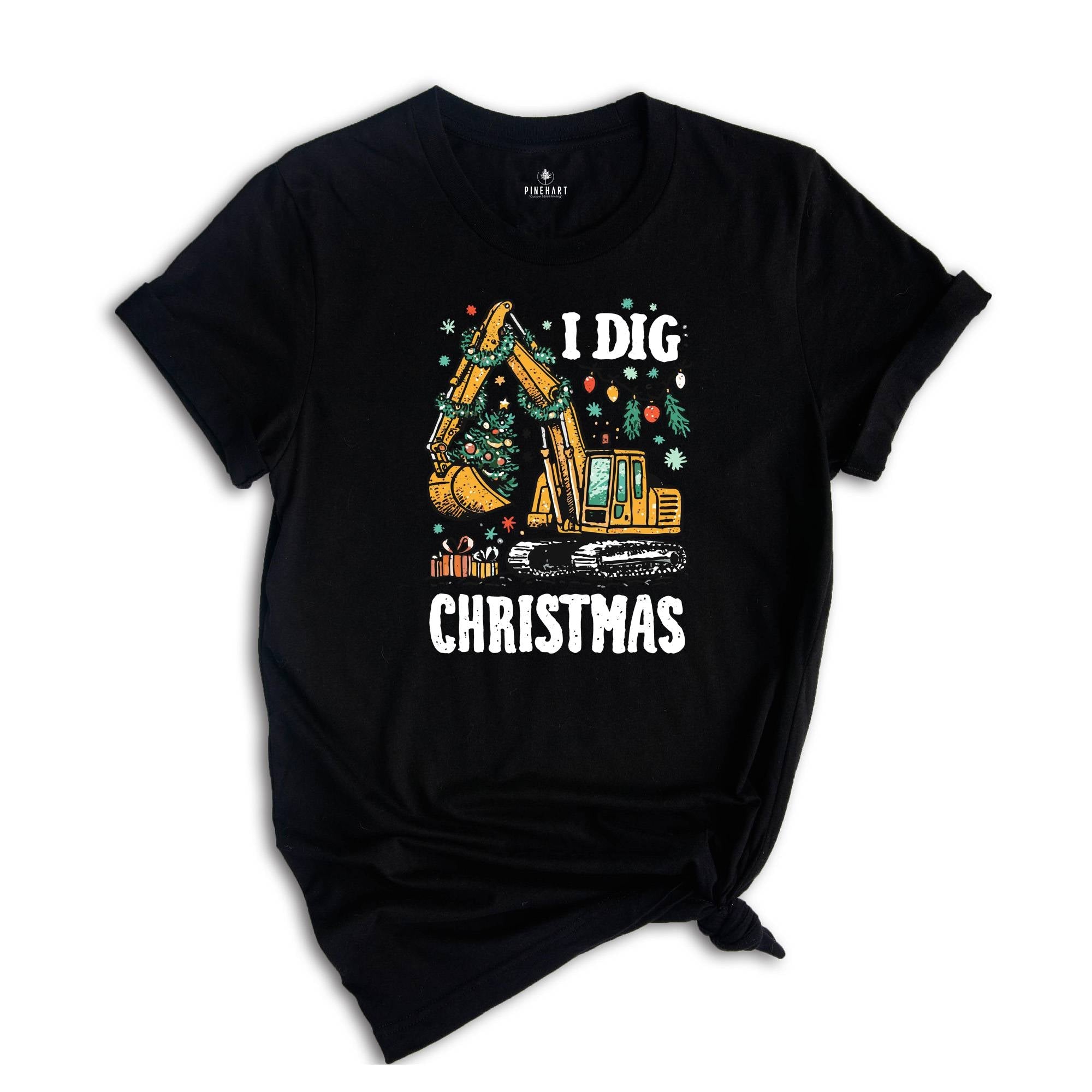 I Dig Christmas Shirt, Kids Christmas Shirt, Funny Xmas Tee, Excavator Shirt, Christmas Boys Shirt, Funny Kids Santa Tee, Holiday Kids Gifts