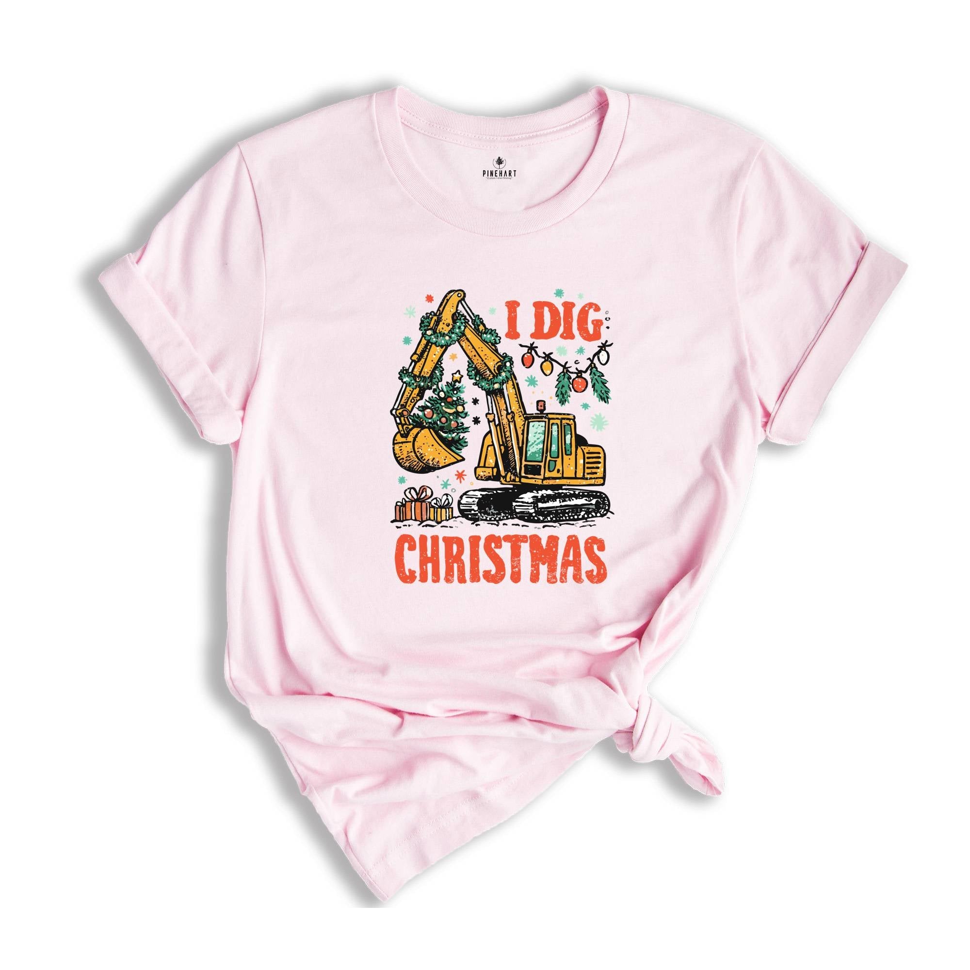 I Dig Christmas Shirt, Kids Christmas Shirt, Funny Xmas Tee, Excavator Shirt, Christmas Boys Shirt, Funny Kids Santa Tee, Holiday Kids Gifts