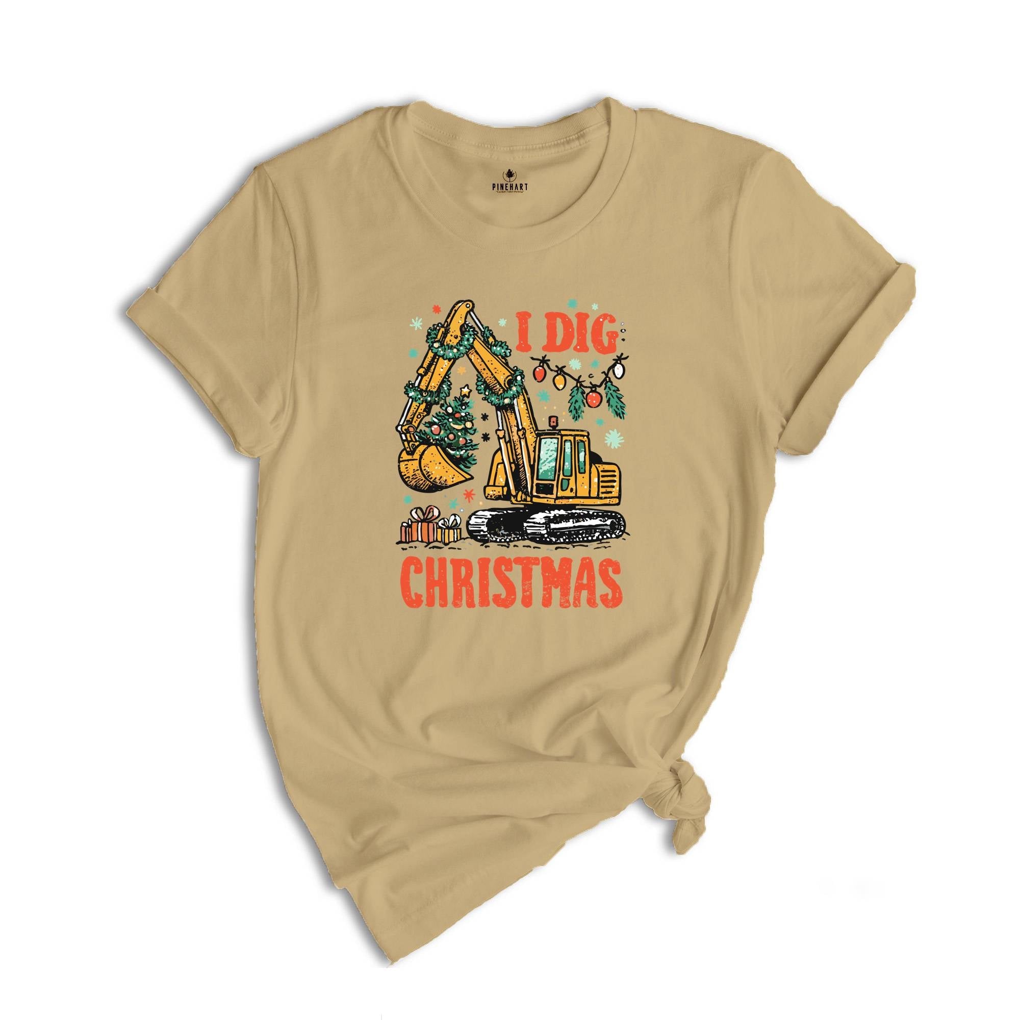 I Dig Christmas Shirt, Kids Christmas Shirt, Funny Xmas Tee, Excavator Shirt, Christmas Boys Shirt, Funny Kids Santa Tee, Holiday Kids Gifts