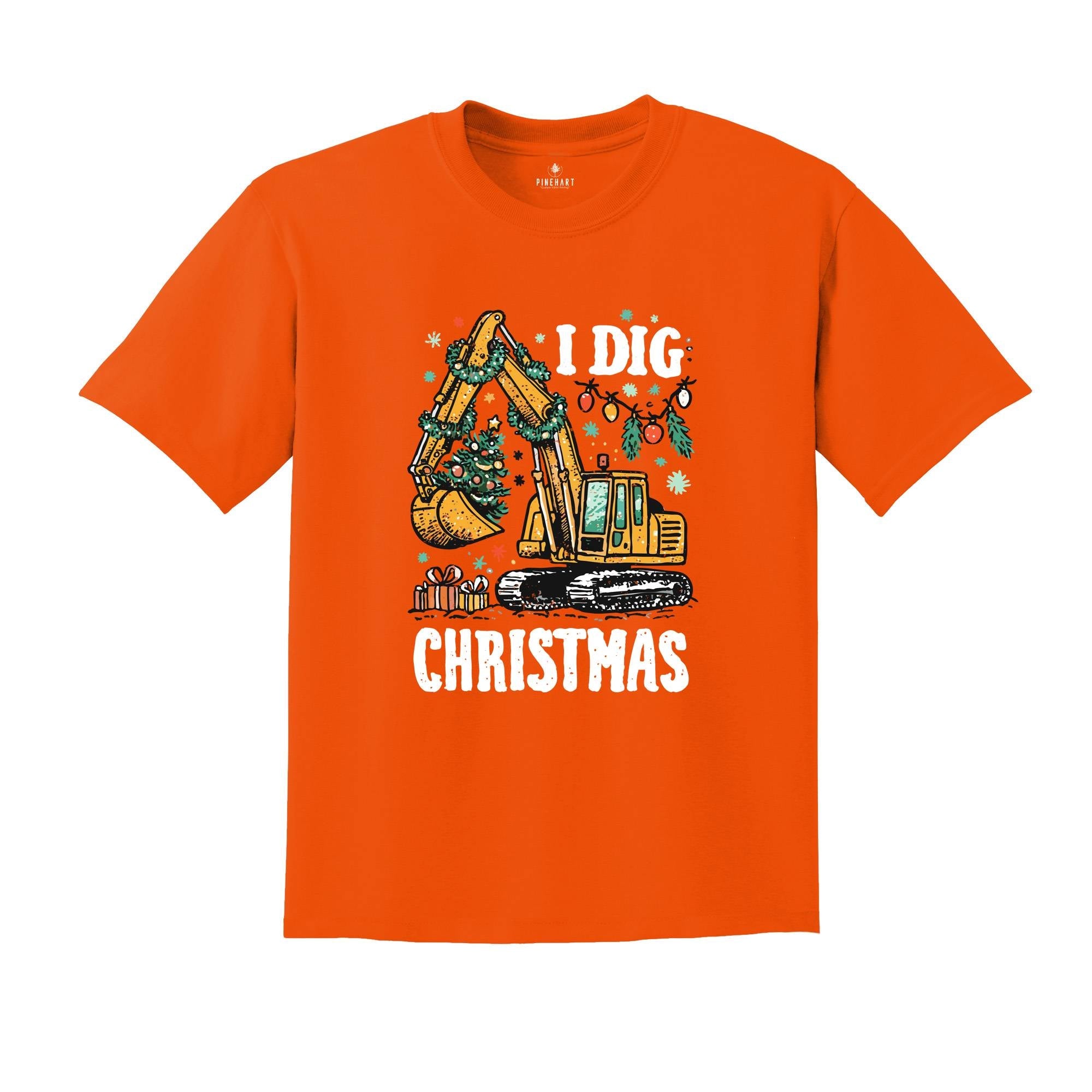 I Dig Christmas Shirt, Kids Christmas Shirt, Funny Xmas Tee, Excavator Shirt, Christmas Boys Shirt, Funny Kids Santa Tee, Holiday Kids Gifts