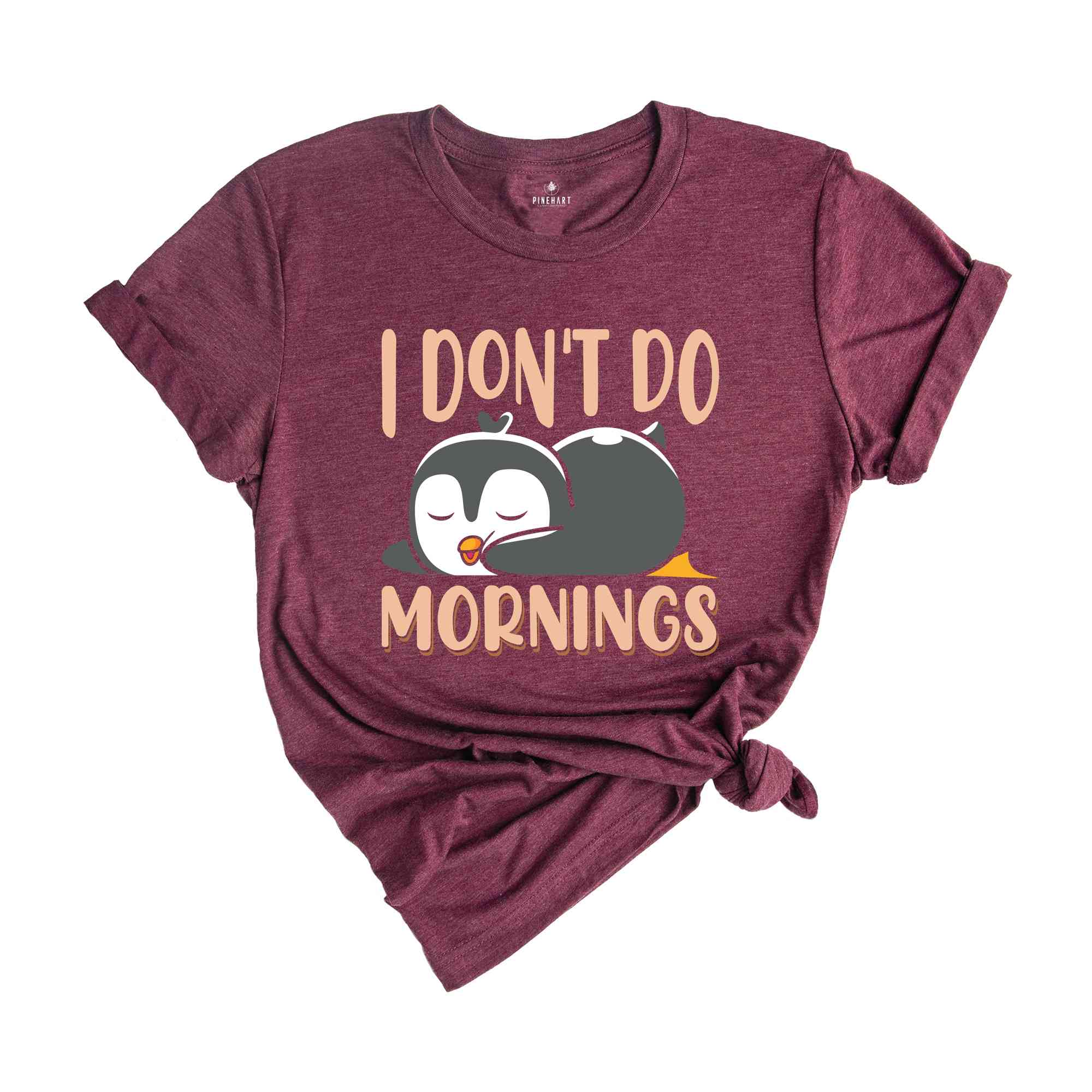 I Don't Do Mornings Shirt, Sleeping Penguin Shirt, Funny Penguin Lover T-Shirt, Cute Penguin Sleeping Ürün Etiketleri