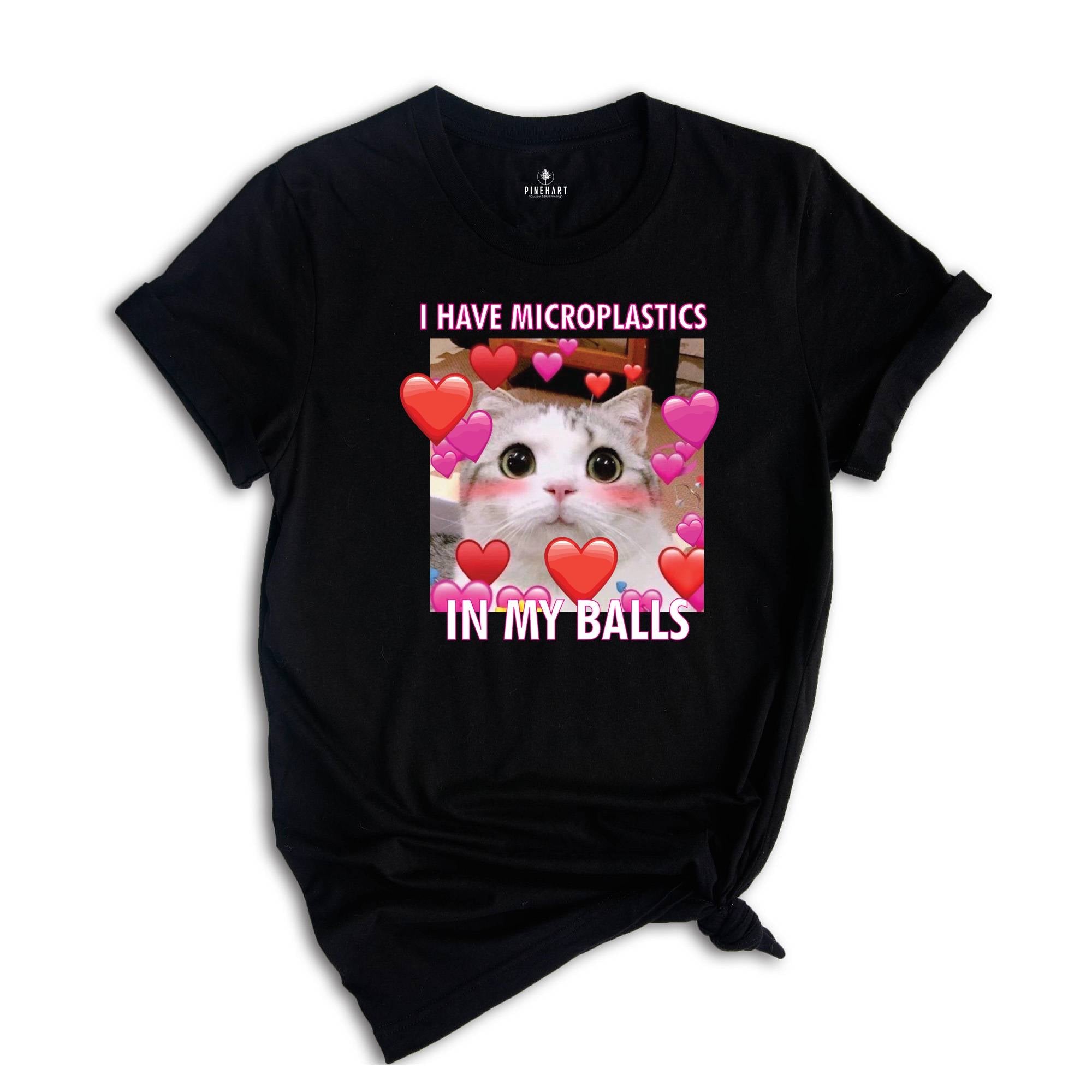 I Have Microplastics in my Balls Funny Cat Meme T-shirt, Ironic Cats Shirt, Stupid Silly Gifts, Goofy Ahh Cat Tee, Cat Meme Shirt