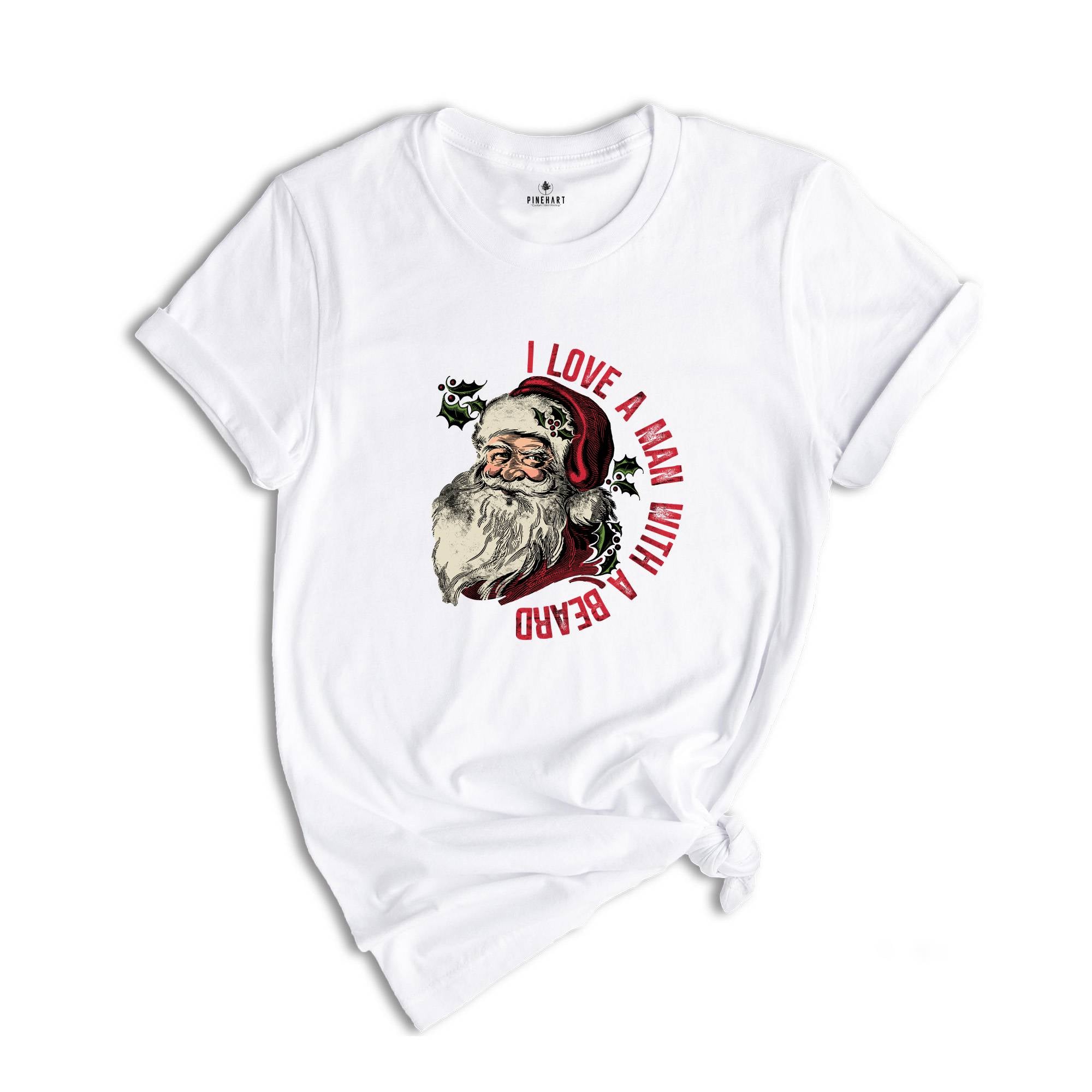 I Love a Man with a Beard Santa Christmas Sweatshirt, Funny Santa Sweatshirt, Christmas Hoodie, Christmas Pajamas