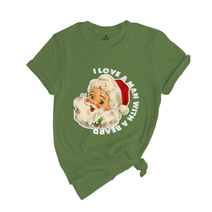 I Love a Man With a Beard Shirt, Vintage Santa Shirt, Funny Xmas Shirt, Holiday Apparel, Christmas Sweatshirt, Santa Shirt