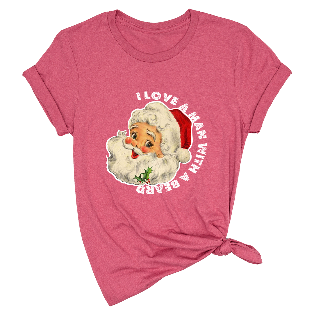 I Love a Man With a Beard Shirt, Vintage Santa Shirt, Funny Xmas Shirt, Holiday Apparel, Christmas Sweatshirt, Santa Shirt