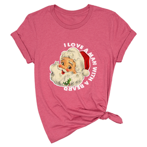 I Love a Man With a Beard Shirt, Vintage Santa Shirt, Funny Xmas Shirt, Holiday Apparel, Christmas Sweatshirt, Santa Shirt