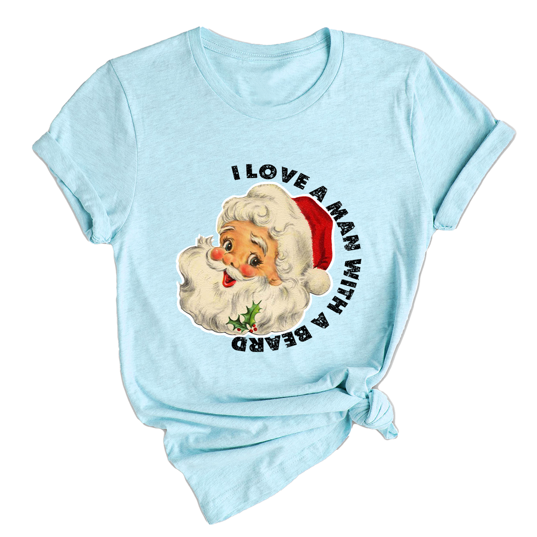 I Love a Man With a Beard Shirt, Vintage Santa Shirt, Funny Xmas Shirt, Holiday Apparel, Christmas Sweatshirt, Santa Shirt