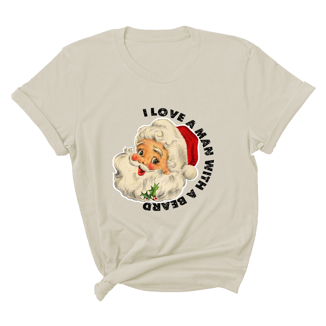 I Love a Man With a Beard Shirt, Vintage Santa Shirt, Funny Xmas Shirt, Holiday Apparel, Christmas Sweatshirt, Santa Shirt