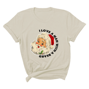 I Love a Man With a Beard Shirt, Vintage Santa Shirt, Funny Xmas Shirt, Holiday Apparel, Christmas Sweatshirt, Santa Shirt