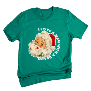 I Love a Man With a Beard Shirt, Vintage Santa Shirt, Funny Xmas Shirt, Holiday Apparel, Christmas Sweatshirt, Santa Shirt