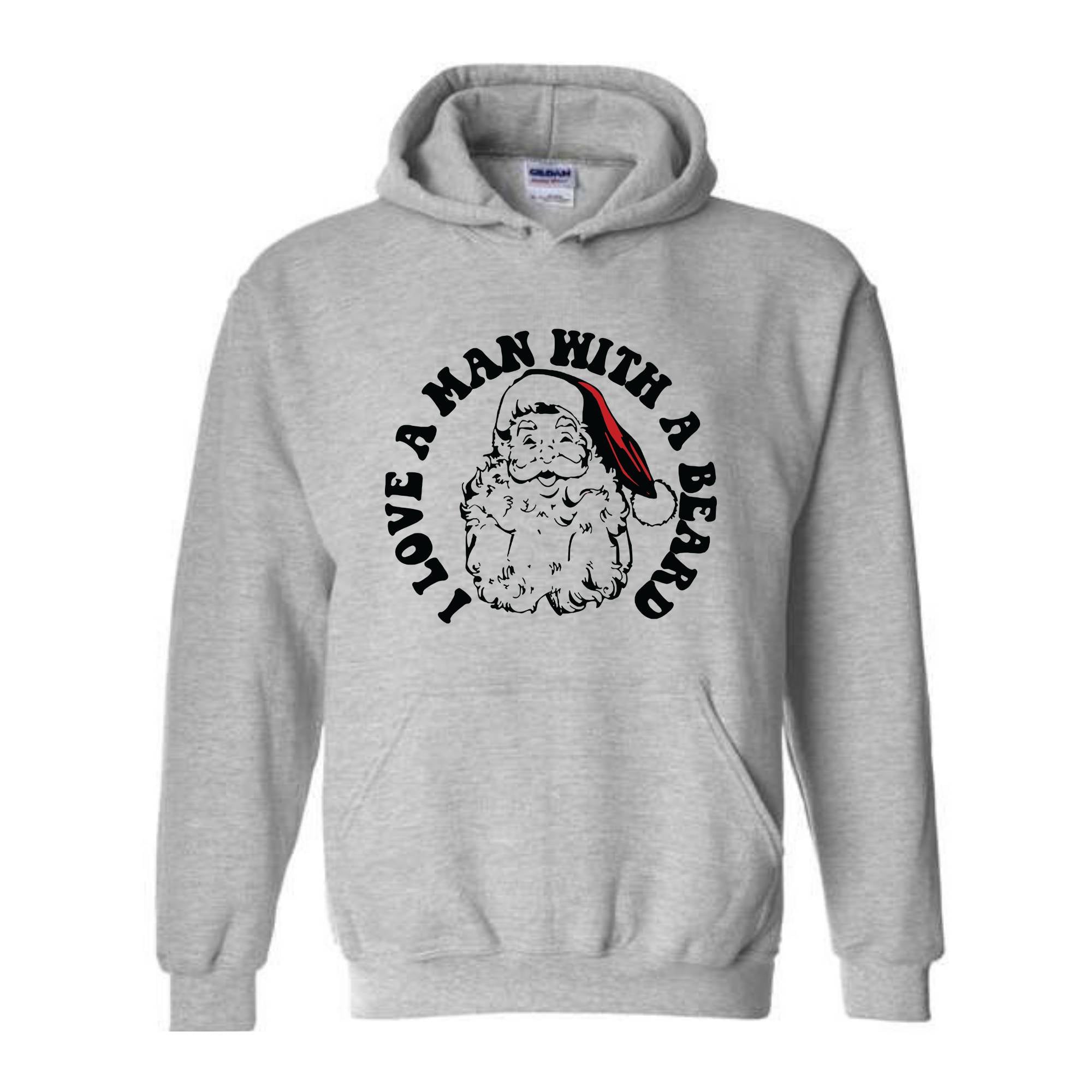 I Love a Man With a Beard Sweatshirt, Vintage Santa Sweater, Funny Xmas Hoodie, Holiday Apparel, Christmas Sweatshirt, Santa Gift