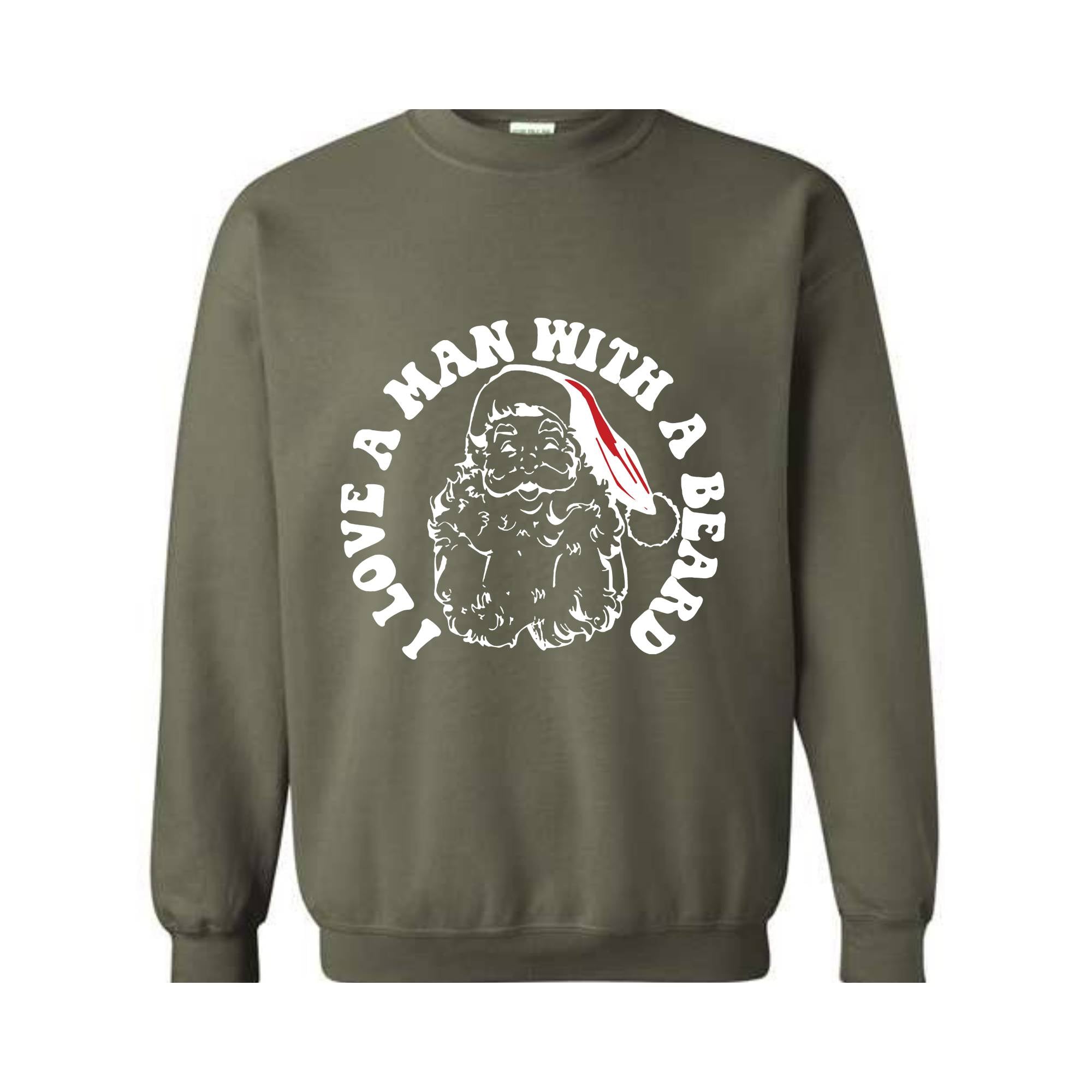 I Love a Man With a Beard Sweatshirt, Vintage Santa Sweater, Funny Xmas Hoodie, Holiday Apparel, Christmas Sweatshirt, Santa Gift
