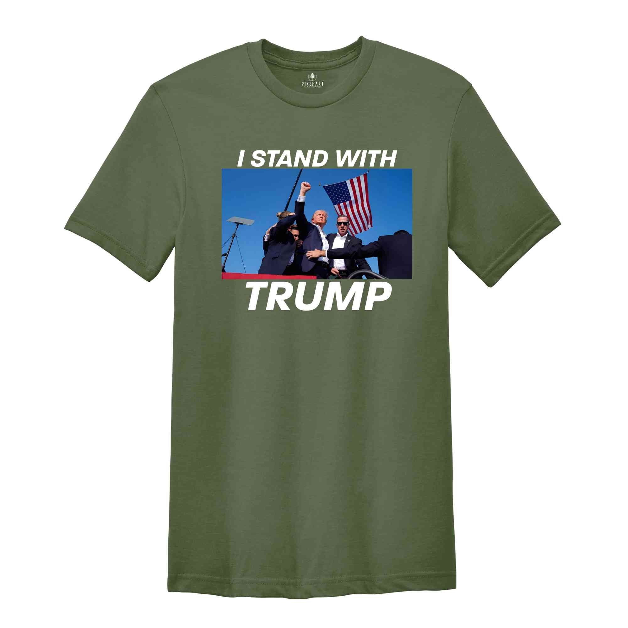 I Stand With Trump Shirt, Trump 2024 Support Shirt, Patriotic Trump Tee, Trump Campaign Shirt, Vote Trump 2024 Shirt