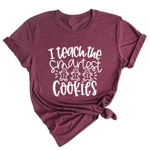 I Teach the Smartest Cookies Shirt, Christmas Shirt for Teachers, Christmas Gift for Teachers, Gingerbread Cookies Tee
