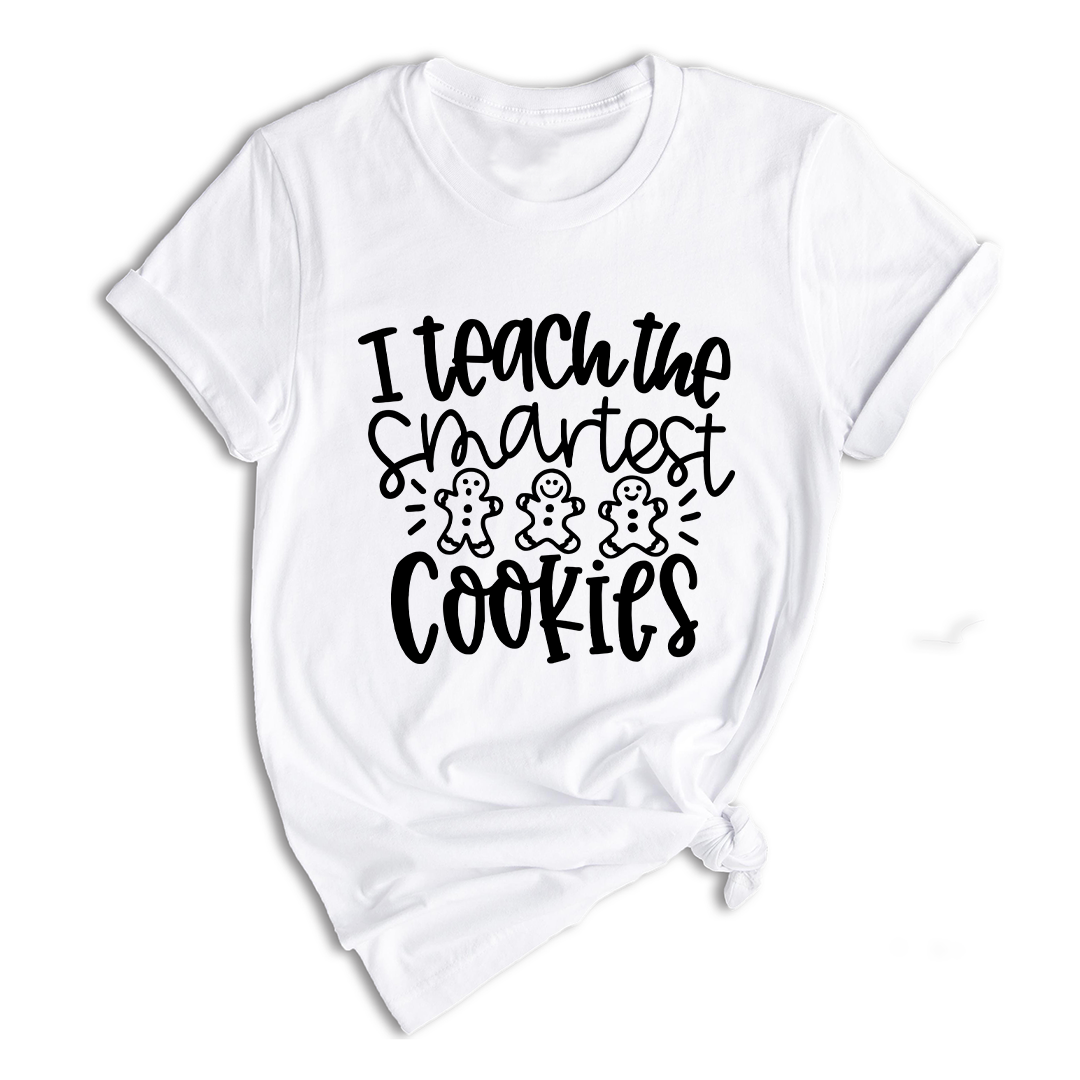 I Teach the Smartest Cookies Shirt, Christmas Shirt for Teachers, Christmas Gift for Teachers, Gingerbread Cookies Tee